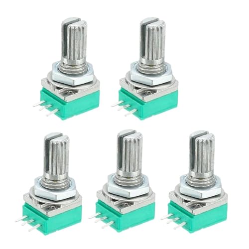 5Pcs Potentiometers Industrial Switches RK097 RK097N 3Pin B1K 5K 10K 20K 50K 100K 500K Switch Shaft 15mm Amplifier Sealing(1K Ohm)