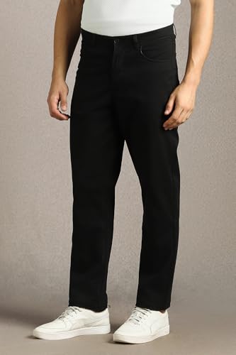 Image of Louis Philippe Men's Slim Fit 5 Pocket Made of Stretch Fabric Solid Casual Trouser