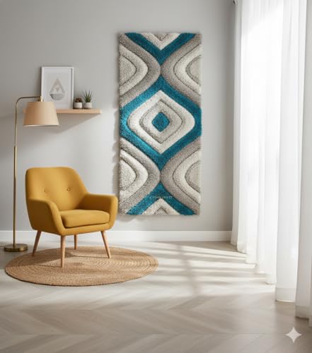 Image of 2x6 ft Soft Shag Rug Runner - Fluffy Carpet for Cozy Interiors, Designed for Comfort and Minimalist Vibes