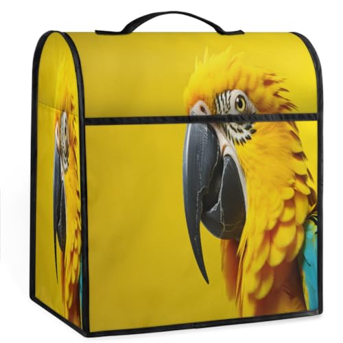Coffee Maker Cover Yellow Parrot Kitchen Appliance Covers Small Appliance Covers Blender Cover Juicer Cover Dust Covers for Kitchen Appliances with Top Handle and Pockets,Washable,C400