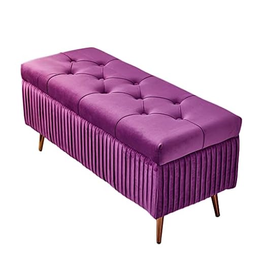 Förvaring ottomansk bänk fotstöd pall vilstol pall entrébänk soffbord för vardagsrum, sovrum och barnrum förvaring ottomansk säng ottomansk ingång bänk (Color : Purple, Size : 120X40X40cm)