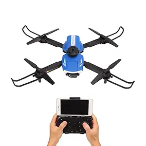 RC Quadcopter, One Button Return 4K Dural Camera Altitude Hold Headless Mode WiFi Drone for Toys for Adults and Kids (Blue)