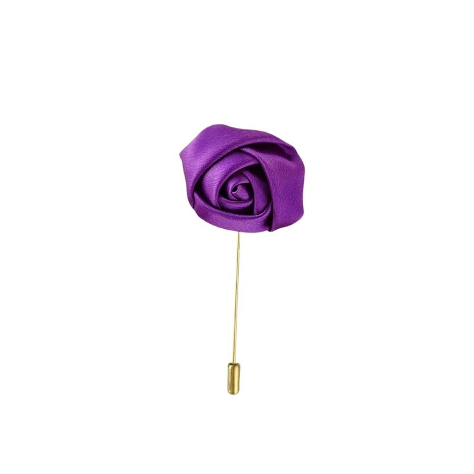 EYZJQSTUV Wedding corsage， Boutonniere Silk Multicolor Men Groom Wedding Corsage Brooch(Purple)