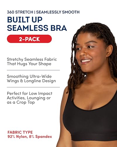 Image of Fruit of The Loom Women's 2-Pack Full Coverage Wireless Bra w / Built In Pads - All Day Comfort