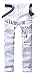 Men's Casual Letters Printed Jeans Skinny White Denim Pants, White, 34