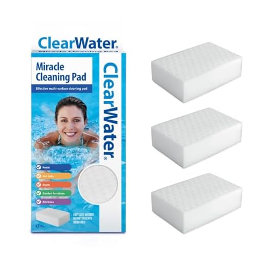 Clearwater Mirakel svamp suddgummidyna lämplig för Lay-Z-Spa pooler/SPA/båtar/kök och möbler, vit, 3 delar