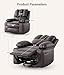 GarveeHome Oversized Recliner Chairs with Massage and Heat, Leather Recliner Chair for Adults, Manual Recliner with Cup Holder for Living Room, Bedroom and Nursery, Brown