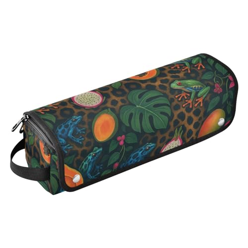 Bolso de Viaje para Herramientas Capilares con Alfombra Aislante Térmico, Organizador de Gran Capacidad para Planchas, Rizadores y Secadores de Cabello, Estampado de Leopardo en Selva miniatura 1