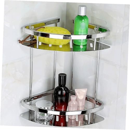 Estante esquinero triangular de acero inoxidable duradero para organización de baño 2
