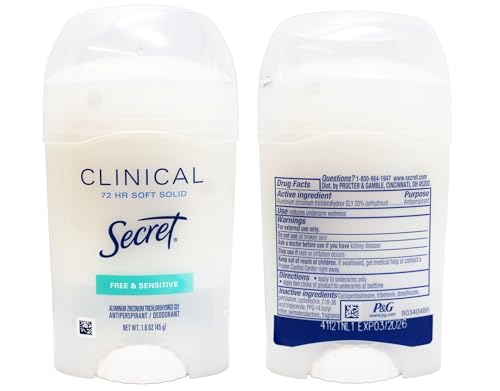 Secret Clinical Strength Desodorante Soft Solid Sensitive sin aroma, 1.6 oz x3 miniatura 4