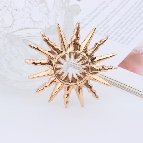Image of MLEPUS Vintage Gold Sun Brooch Pin for Women Men Plated Fashion Dainty Stars Brooches Lapel Pins Hat Bag Dress Accessories Christmas Birthday Holiday Party Jewellery Gift