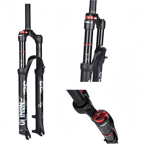 Federgabel MTB, gabeldämpfung 26/27,5/29 Zoll 1-1/8' Gerade/konische Fahrrad-Luftfedergabel Federweg 120MM 9 * 100MM QR Scheibenbremsen Fahrrad Vordergabeln Manuell/Fernsperre(Straight-manual,29in)