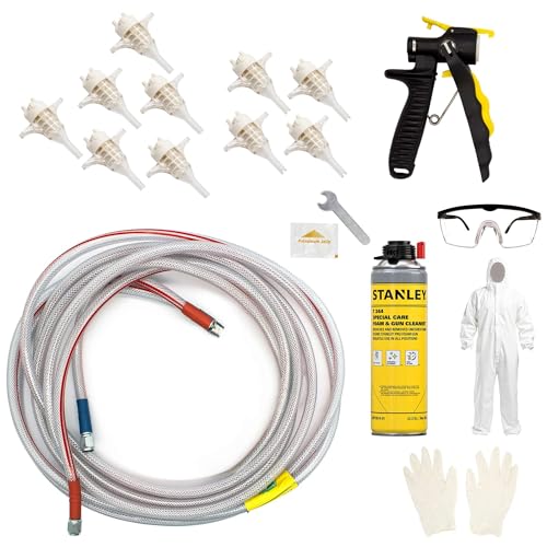 STANLEY 15' Spray Foam Gun Hose Assembly (1xGun Hose)– Replacement Hose for Closed Cell Spray Insulation Kit | Durable 2-Part Foam System Accessory | for Wall, Attic, Crawl Space Applications