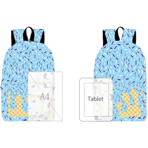 Ice Cream Backpack, Ice Cream Drip Backpack For Boys, Kawaii Shoulder Bag With Side Pockets, Cute Large Capacity Daypack (Light pink)2