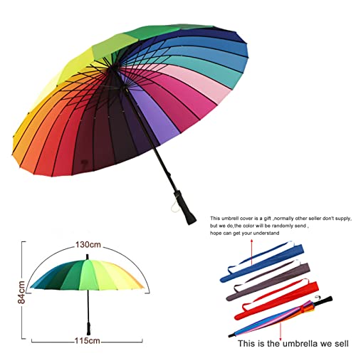 image for Eldwviz Windproof umbrella, 24k Rib Large Sturdy Rainbow Umbrella,Fash