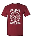 The Goozler Hillman College - Retro 80s Sitcom tv - Mens Cotton T-Shirt, L, Maroon