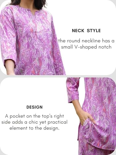 Image of GRECIILOOKS Co-ord Set for Women Stylish | Kurtis | Anarkali Viscose Printed Kurta & Straight Pant Sets | Festive Ethnic Indian Traditional Outfit for Functions & Puja | 3 /4 Half Sleeve