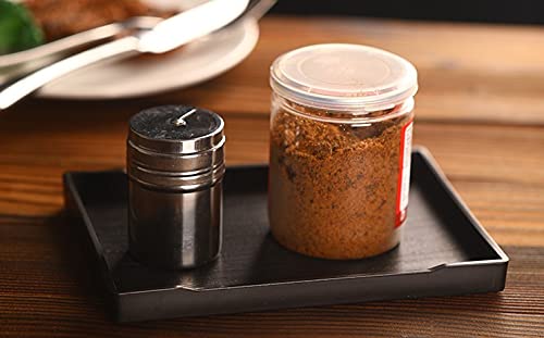 Vcreatc Small Black Mini Tray (8 Inch X 4 Inch) For Kitchen Counter, Bathroom For Vanity Items, Coffee Accessory, Bar, Serving Seasoning, Salt And Pepper, Soap, Perfume Or Display Use. #TOP6