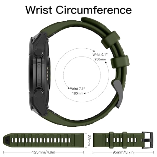 Image of OVERSTEP Compatible with Fenix 8 47mm Watch Bands, 22mm Soft Siliocne Strap for Garmin Fenix 5 /Fenix 5 Plus /Fenix 6 /Fenix 6 Pro /Fenix 7 Smartwatch