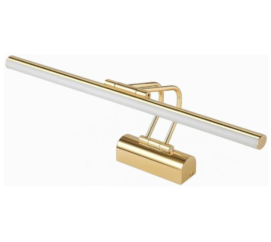 Sarjlı LED Flüt Resim Aplik, 8W, 3200K Gün Işığı, 50 cm, Duvar Tipi Ayna/Tablo Üstü Dekoratif Işık, IP20 İç Mekan Kullanım (Gold Kasa)