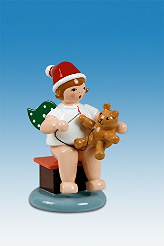 Ange de Noël en bois 6cm statuette decorative Montagnes de Minerai sans couronne