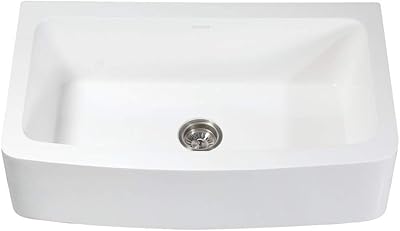 Kingston Brass Gkfa36229 Arcticstone Solid Surface 36x22 Apron Front Farmhouse Single Bowl Kitchen Sink Matte White Amazon Com