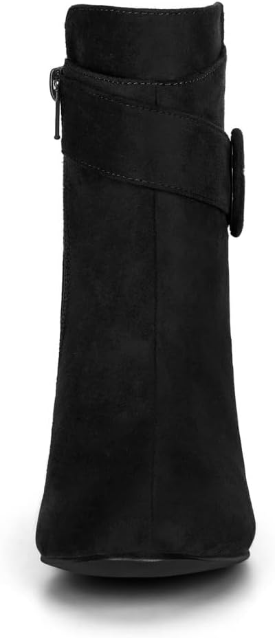 Allegra K Women's Round Toe Block Heel Boots Ankle Booties - Image 4