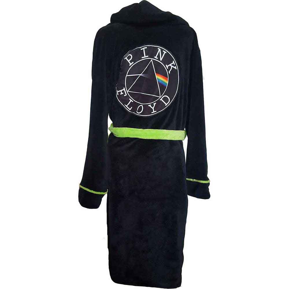 Pink Floyd Bathrobe Circle Band Logo Official Black Super Soft Fleece Unisex S