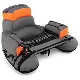 GYMAX Fishing Float Tube, 350LBS Inflatable Belly Boat with Oar, Flippers, Rod Holder, Fish Ruler, Hand Pump & Zipper Storage, Portable Backpack Float Tubes for Fishing (Gray+Orange)
