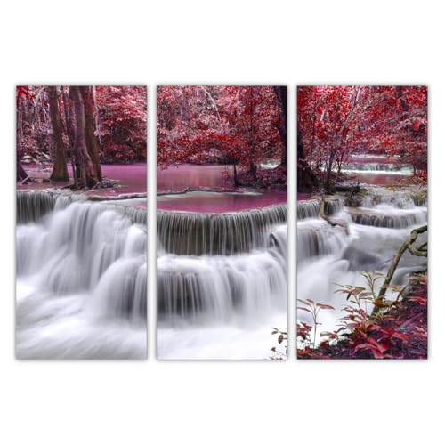 Tableau cascade blanche rose AREDE décoration murale haut de gamme