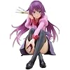 Hitagi Senjougahara Figure with Acrylic Display Case, 13cm Sitting Pose Edition Senjougahara Hitagi Figure Statue Handmade Collectible Desktop Decoration