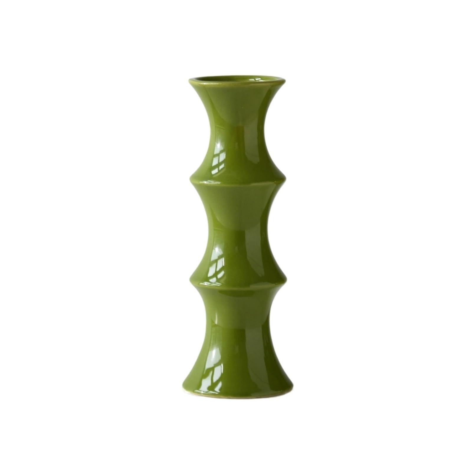 guiling-1986 Vases Decor Retro Floral Ceramic Vase for Rustic & Contemporary Home Settings Flower Vases(Green,Medium)