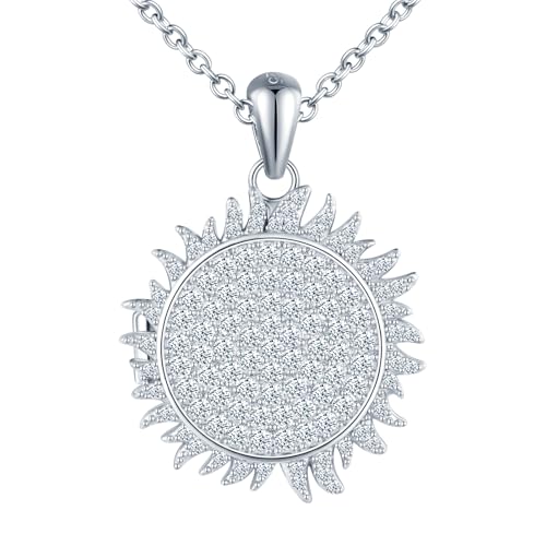 Collier Photo Personnalisé en Argent Pendentif Soleil pour Garder Vos Souvenirs