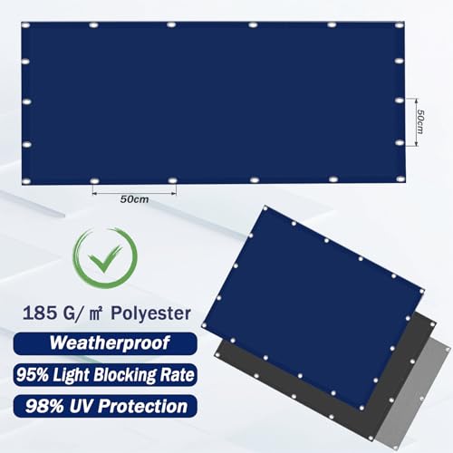 Toile ombrage imperméable auvent de jardin résistant UV bleu