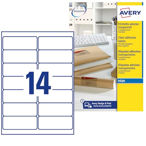 Avery J8563-25 étiquettes transparentes pour supprimer les vilaines bordures blanches
