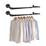 APACALI Perchero de pared resistente de 86 cm, Colgador de Ropa, Mueble Perchero para colgar en la pared, para lavandería, dormitorio, sala de estar, 1 paquete, color negro