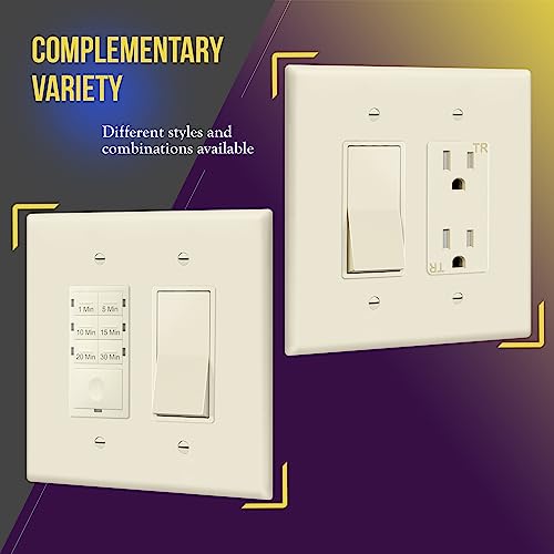 Image of ENERLITES 2-Gang Oversize Decorator Switch Outlet Wall Plate Cover, 1 Pack