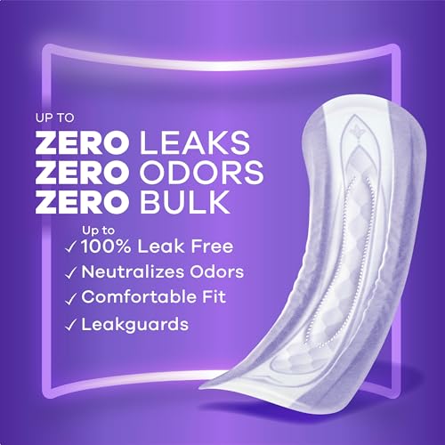Always Discreet Adult Incontinence Pads for Women, Extra Heavy Absorbency, Regular Length, Postpartum Pads, 66 Count