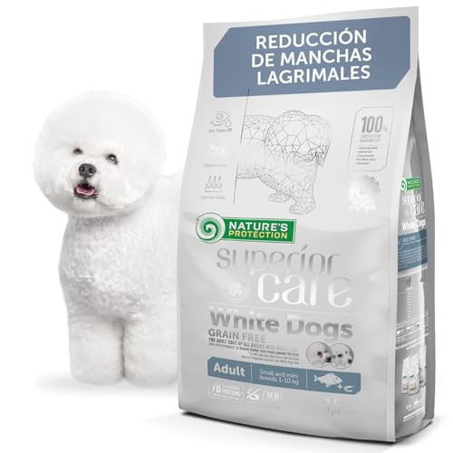 Nature's Protection Superior Care Comida para Perros Blancos Adultos - Pienso Hipoalergénico para Perros Sin Cereales - para Todas la Razas Pequeñas y Mini - Pescado Blanco, 1,5 Kg