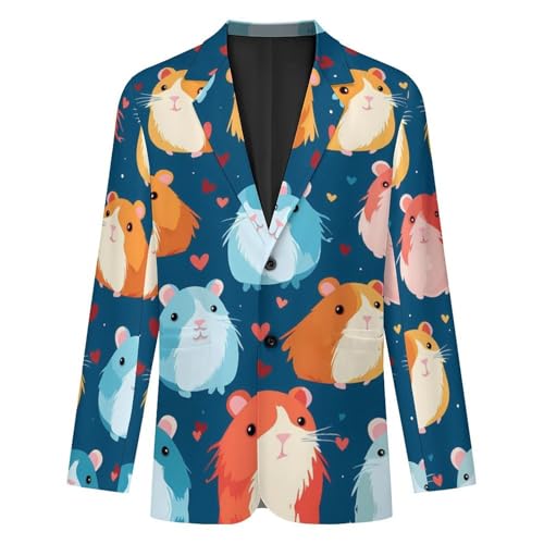 Cute Guinea Pigs Men's Casual Blazers Slim Fit Sport Coats Blazer Two Buttons Suit Jacket for Work Party4