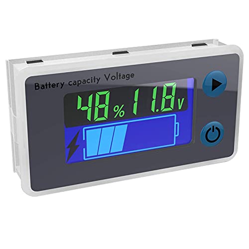 ZHITING Voltmètre Multifonction 10-100V LCD De Capacité De Batterie,Moniteur Affichage De La Température(12V) Cover