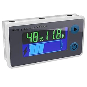 ZHITING Battery Capacity Monitor,Multifunctionele LCD Lood Zuur Batterij Capaciteit Meter Voltmeter met Temperatuur…