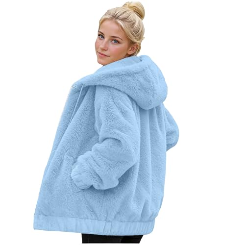 ilzjaua Womens Sherpa Fleece Jacket Sherpa Jacket Women Hooded Plush Fuzzy Fleece Coats Bomber Shape Winter Fall Clothes for Women 2026 Chaquetas De Mujer Elegantes Vacation Capsule Wardrobe - image 1