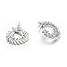 White Round Stud Earrings Olive Branch Leaf Shape Elegant Unique Fashion Jewelry H1545A