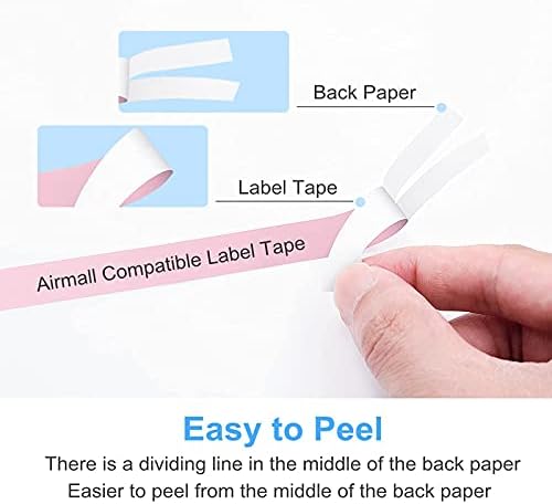 Airmall P Touch Tape Replacement for Brother Label Tape 12mm 0.47 Laminated Colour TZe Tape, Use for Ptouch H101C H110 H105 E110 1000, Black on White Clear Pink Purple Blue