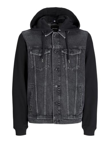 JACK & JONES Herren Jjijean Jjjacket W Sweat Wi 204 Jeansjacke, Black Denim, M