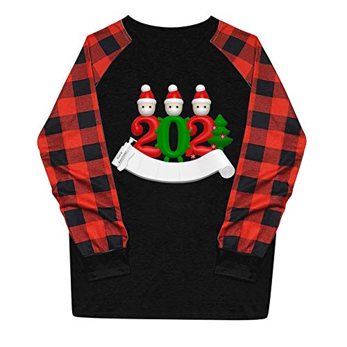 Quarantine Family Fun Christmas Sweatshirt Women Cute Santa Graphic Shirt Long Sleeve Holiday Pullover Top