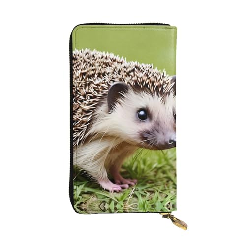 Portefeuille long en cuir hérisson personnalisé, idée cadeau originale pour jeune fille