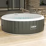 Arebos Vasca Idromassaggio Gonfiabile ⌀ 208 cm | Spa per Interni ed Esterni | 6 Persone | 1000 L | Rotonda | Whirlpool Gonfiabile