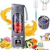 Licuadora digital multimodo - Pantalla LED inteligente, ideal para dietas, diseño a prueba de fugas para batidos, licuados y alimentos, mini vaso eléctrico para jugos para el hogar (Purple)